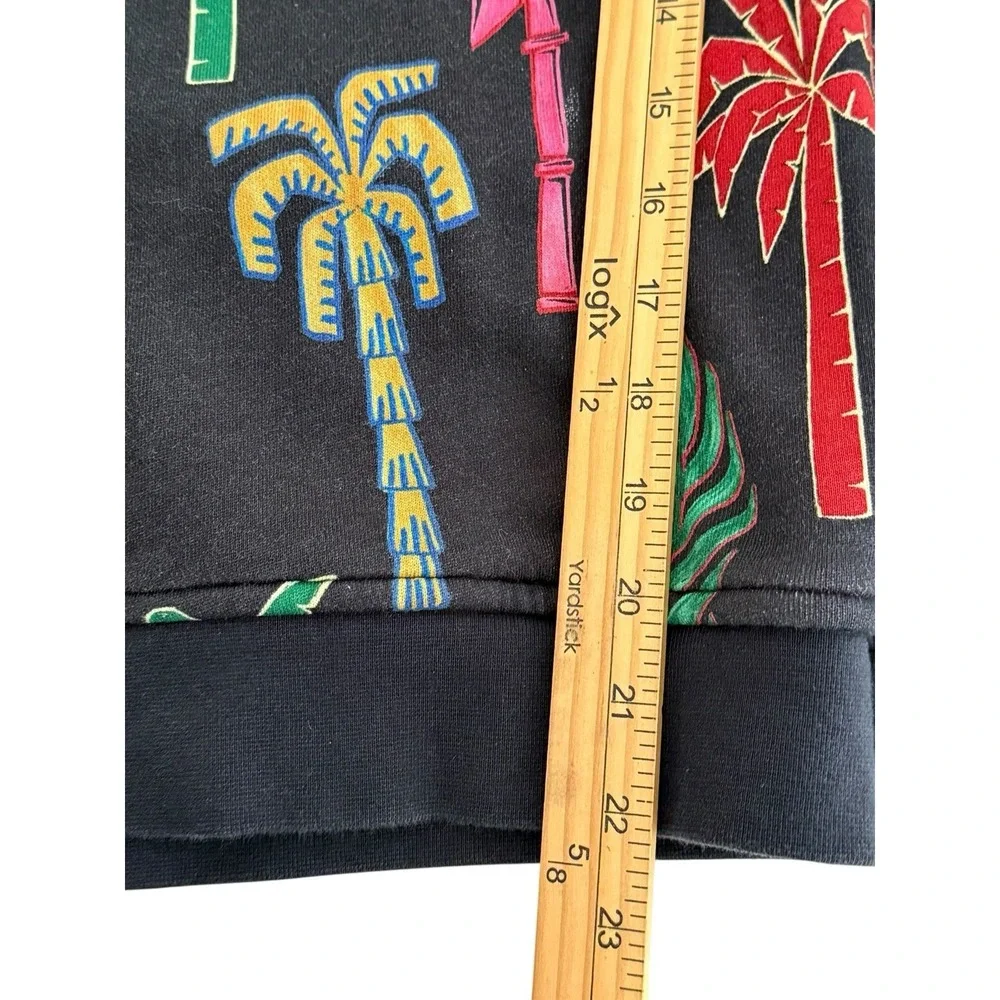 Scotch & Soda Vacation Shirt Black Hoodie Surf Palm Trees Pocket Logo Boys SZ 10
